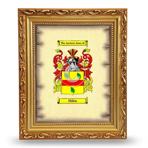 Ehlen Coat of Arms Framed - Gold
