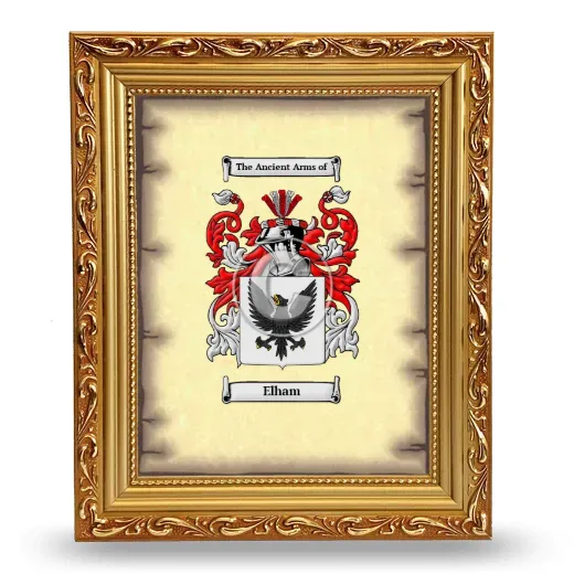 Elham Coat of Arms Framed - Gold