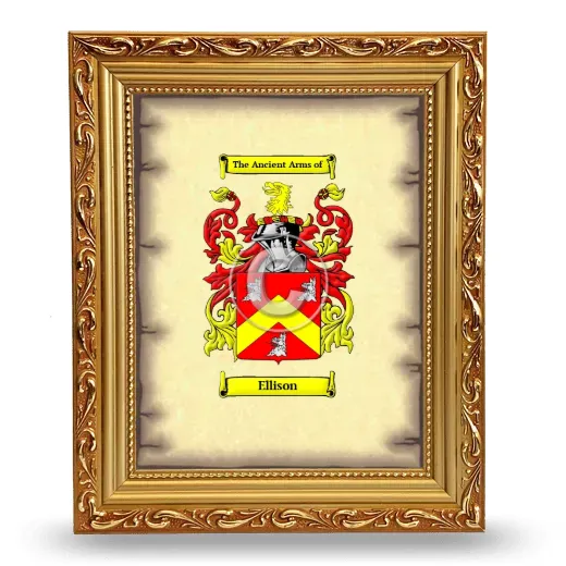Ellison Coat of Arms Framed - Gold