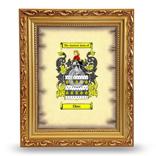 Elms Coat of Arms Framed - Gold