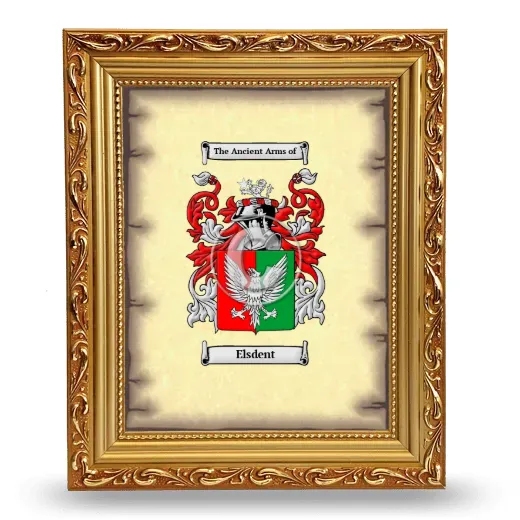 Elsdent Coat of Arms Framed - Gold