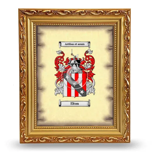 Elton Coat of Arms Framed - Gold