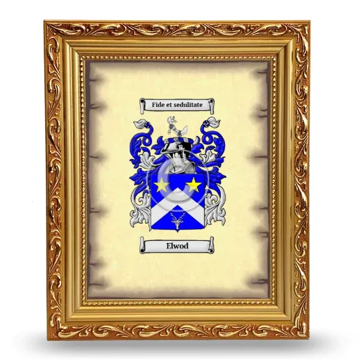 Elwod Coat of Arms Framed - Gold