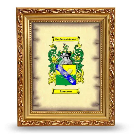 Emerson Coat of Arms Framed - Gold