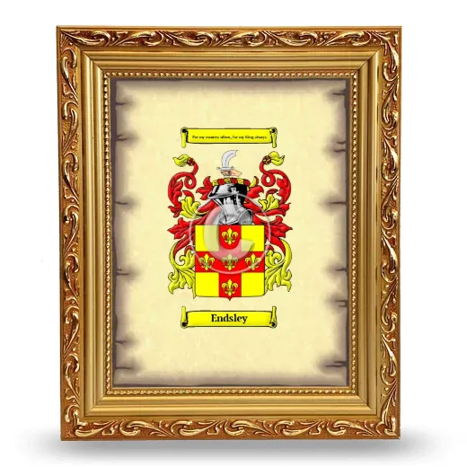 Endsley Coat of Arms Framed - Gold