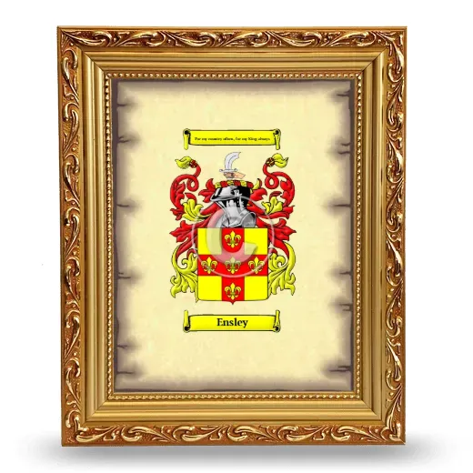 Ensley Coat of Arms Framed - Gold