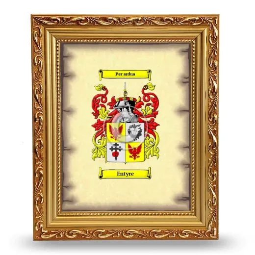 Entyre Coat of Arms Framed - Gold