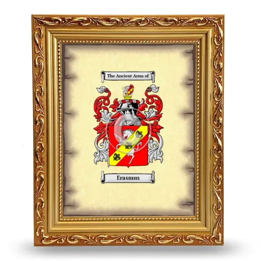 Erasmus Coat of Arms Framed - Gold