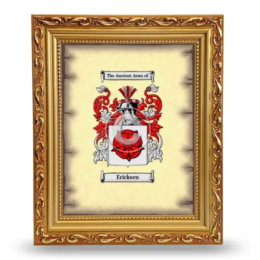 Ericksen Coat of Arms Framed - Gold