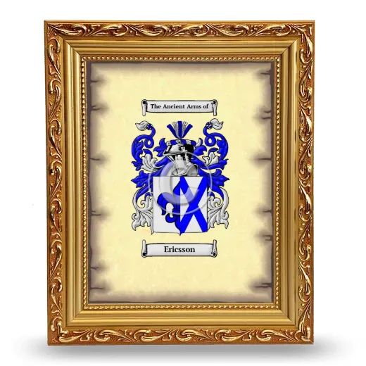 Ericsson Coat of Arms Framed - Gold