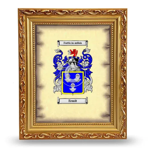 Ermit Coat of Arms Framed - Gold