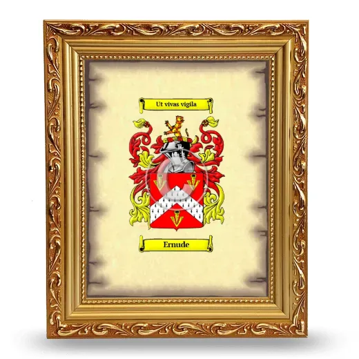 Ernude Coat of Arms Framed - Gold