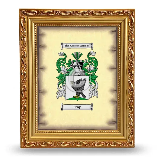 Erny Coat of Arms Framed - Gold