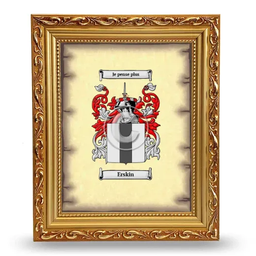 Erskin Coat of Arms Framed - Gold