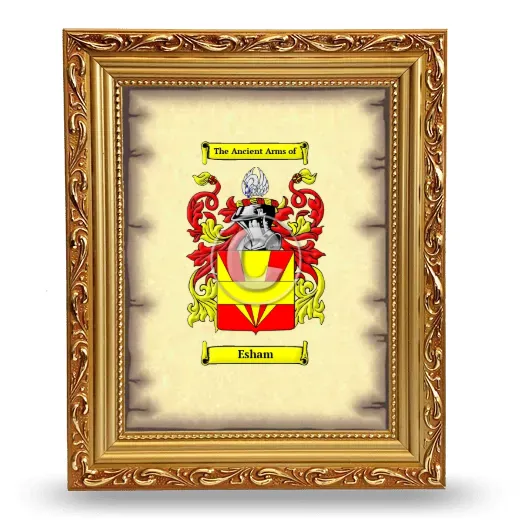 Esham Coat of Arms Framed - Gold