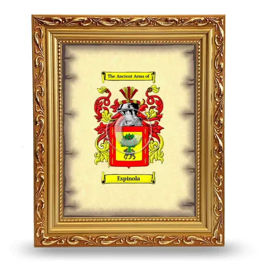 Espinola Coat of Arms Framed - Gold