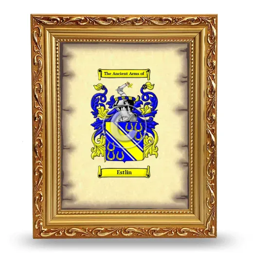 Estlin Coat of Arms Framed - Gold