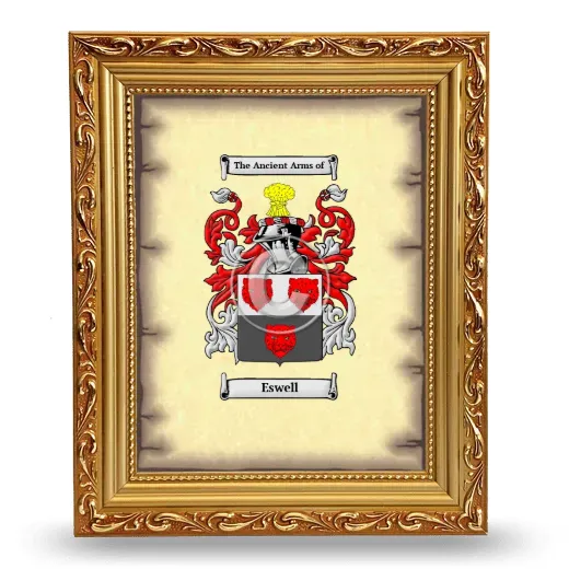 Eswell Coat of Arms Framed - Gold