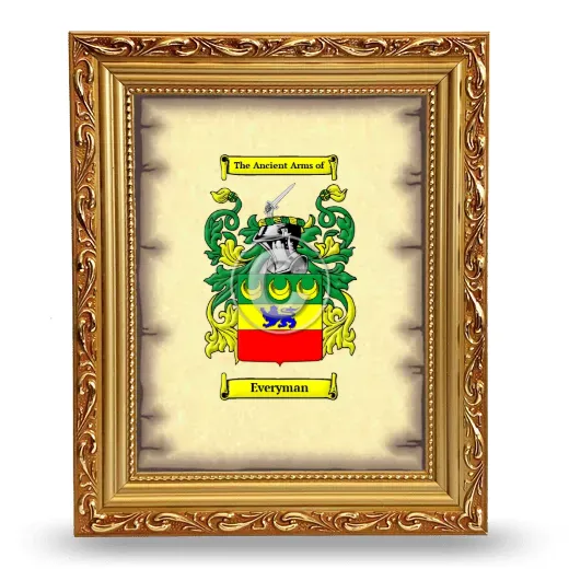 Everyman Coat of Arms Framed - Gold
