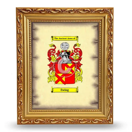 Ewing Coat of Arms Framed - Gold