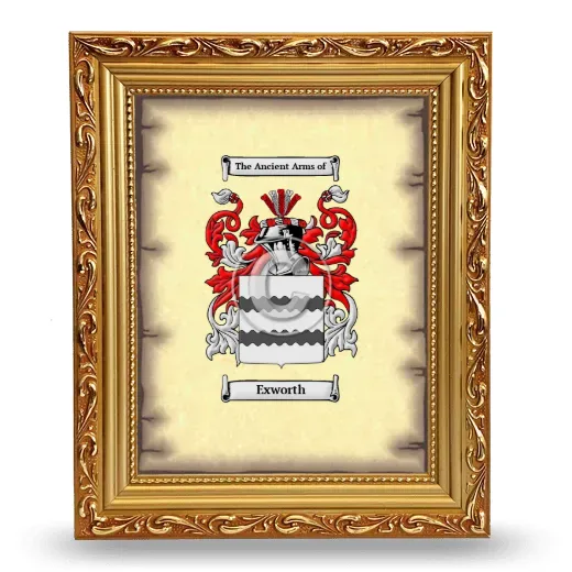 Exworth Coat of Arms Framed - Gold