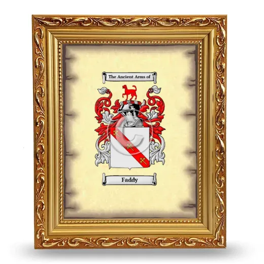 Faddy Coat of Arms Framed - Gold