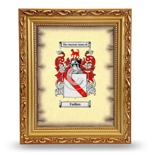 Fadian Coat of Arms Framed - Gold