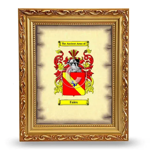 Faies Coat of Arms Framed - Gold