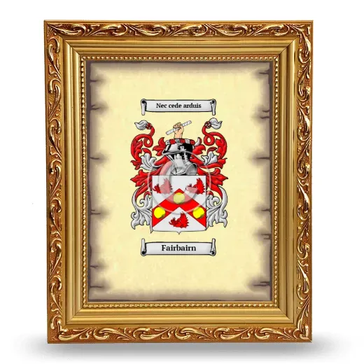Fairbairn Coat of Arms Framed - Gold