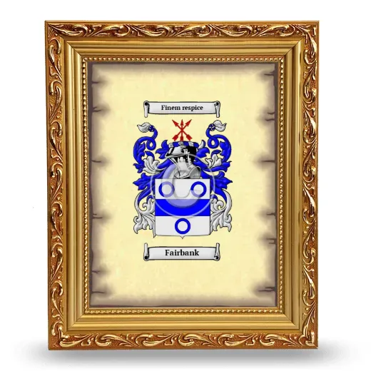 Fairbank Coat of Arms Framed - Gold