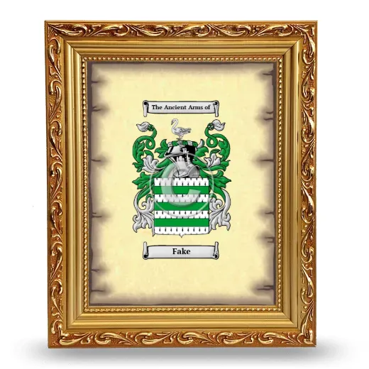 Fake Coat of Arms Framed - Gold