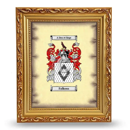 Falkous Coat of Arms Framed - Gold
