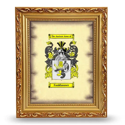 Fankhauser Coat of Arms Framed - Gold