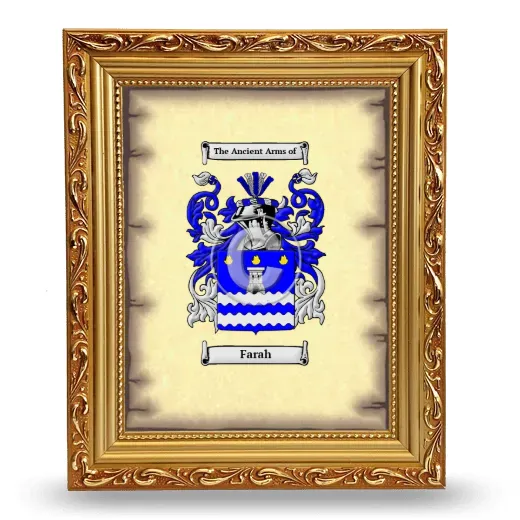Farah Coat of Arms Framed - Gold