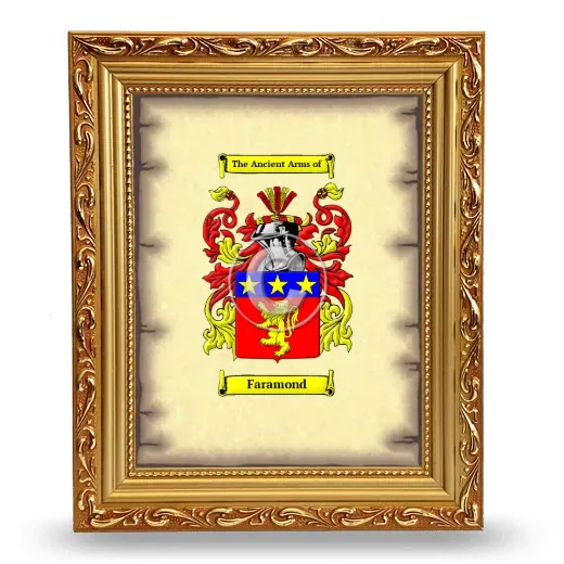 Faramond Coat of Arms Framed - Gold