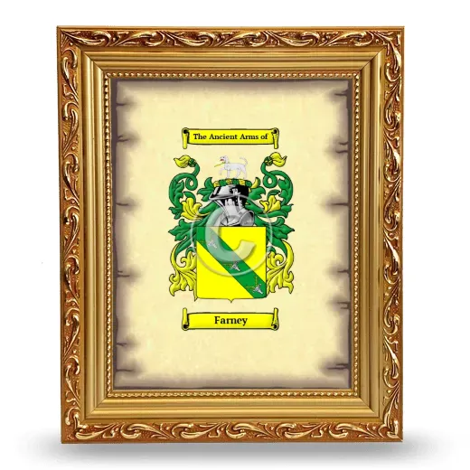 Farney Coat of Arms Framed - Gold