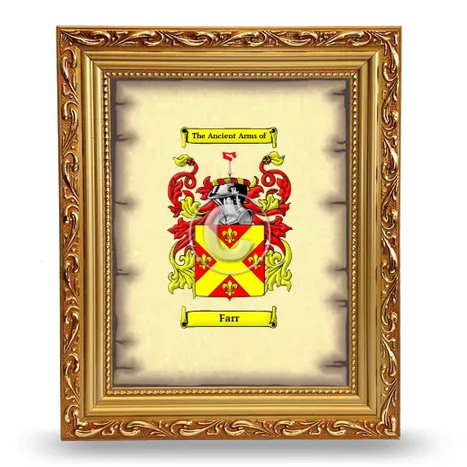 Farr Coat of Arms Framed - Gold