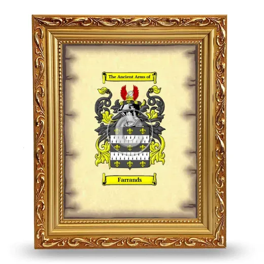 Farrands Coat of Arms Framed - Gold