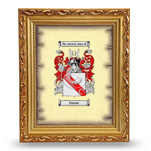 Farrar Coat of Arms Framed - Gold