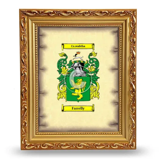 Farrelly Coat of Arms Framed - Gold