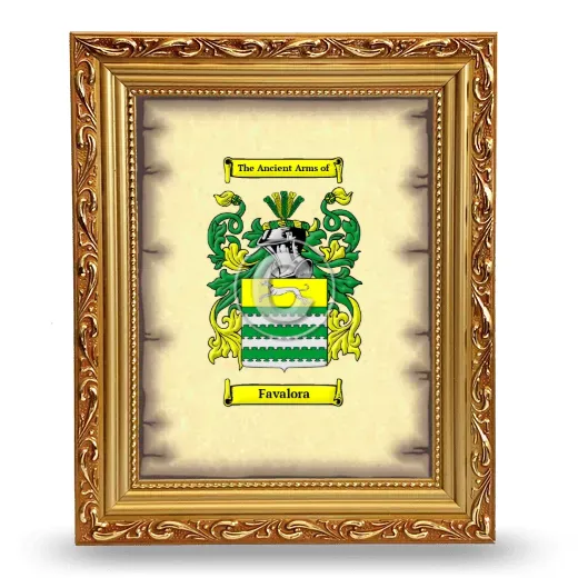 Favalora Coat of Arms Framed - Gold