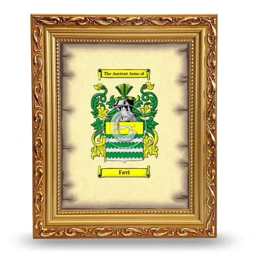 Favi Coat of Arms Framed - Gold