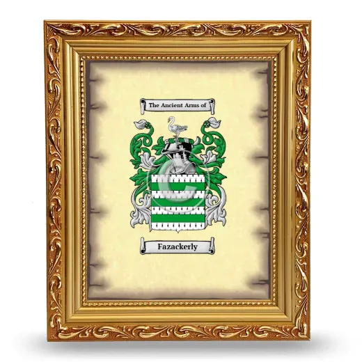 Fazackerly Coat of Arms Framed - Gold