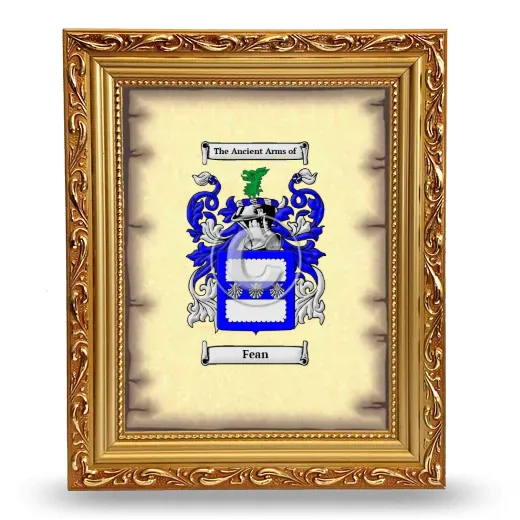 Fean Coat of Arms Framed - Gold