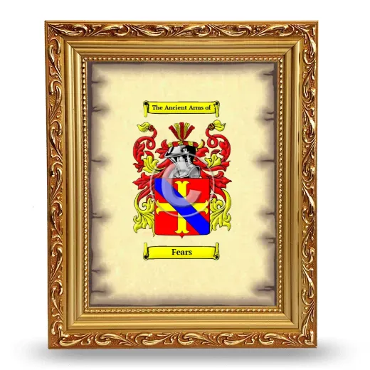 Fears Coat of Arms Framed - Gold