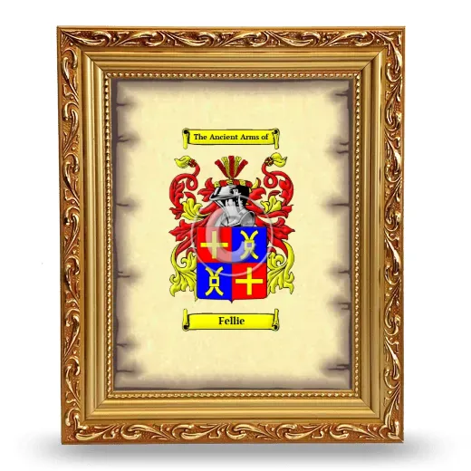 Fellie Coat of Arms Framed - Gold