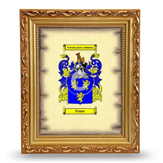 Fenes Coat of Arms Framed - Gold