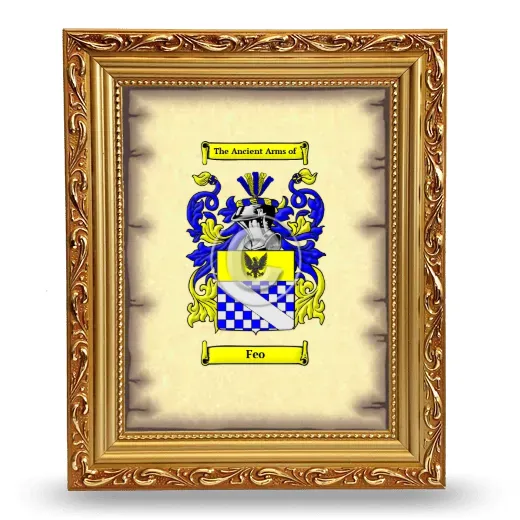 Feo Coat of Arms Framed - Gold