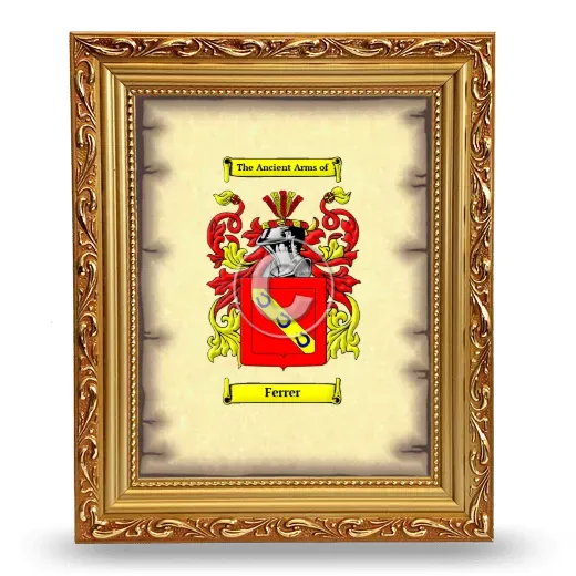 Ferrer Coat of Arms Framed - Gold