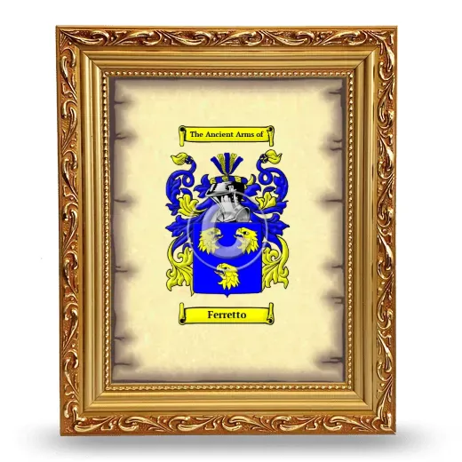 Ferretto Coat of Arms Framed - Gold